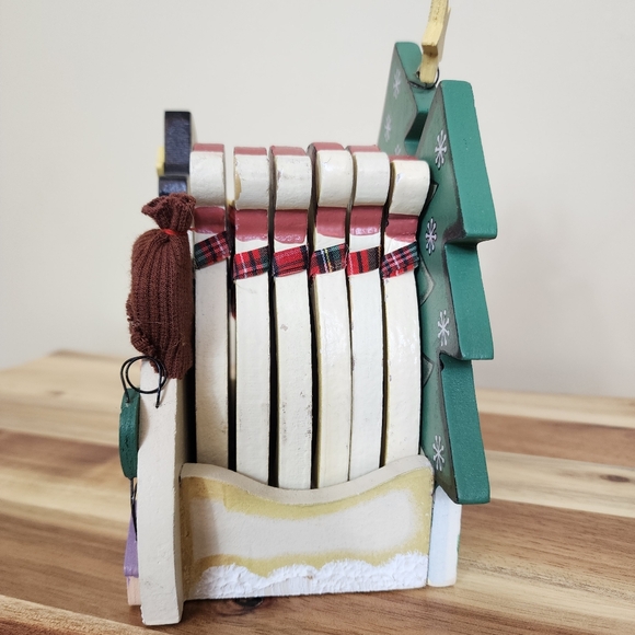 Set of 6 Christmas Snowman Coaster Set with Decorative Holder - Picture 3 of 12